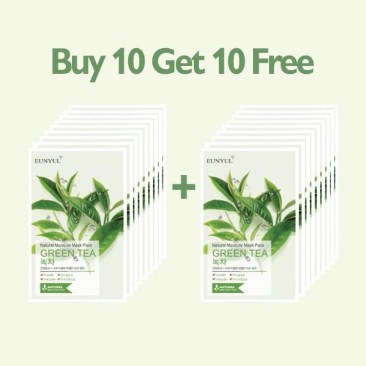 Picture of [BUY 10 GET 10 FREE] EUNYUL Natural Moisture Mask Pack Green Tea