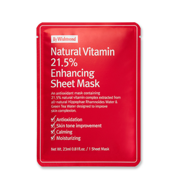 Picture of BY WISHTREND Natural Vitamin 21.5 % Enhancing Sheet Mask 23ml