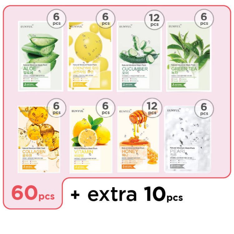 Picture of [BUY 30 GET 30 FREE + EXTRA 10] EUNYUL Natural Mask Set (Total 70 sheets)