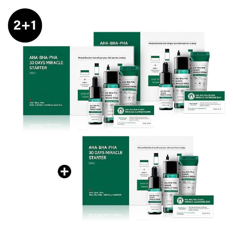 Picture of [Buy 2 Get 1 Free] SOME BY MI 30 Days Miracle Starter Kit (Soap +Toner +Serum +Cream)