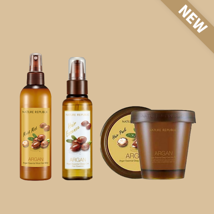 Nature Republic Argan Hair package - Korean Hair (Pack, Essence, Mist) Nature Republic Argan Hair package - Korean Hair (Pack, Essence, Mist)