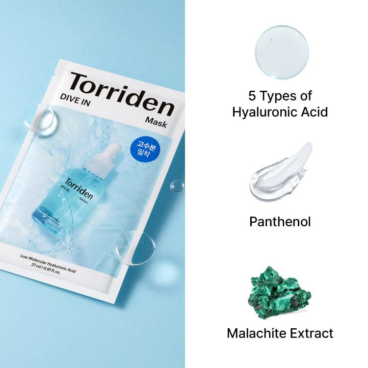 Picture of Torriden Dive-in Low Molecular Hyaluronic Acid Mask Pack 27ml*10ea