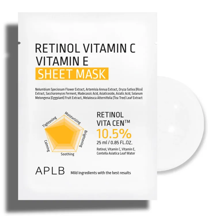 Picture of APLB RETINOL VITAMIN C VITAMIN E SHEET MASK 25ML (10EA)